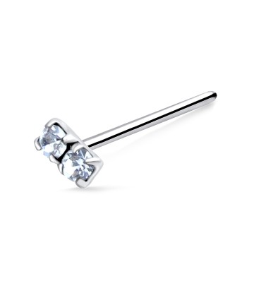 Dual Stone Straight Nose Stud NSKA-780